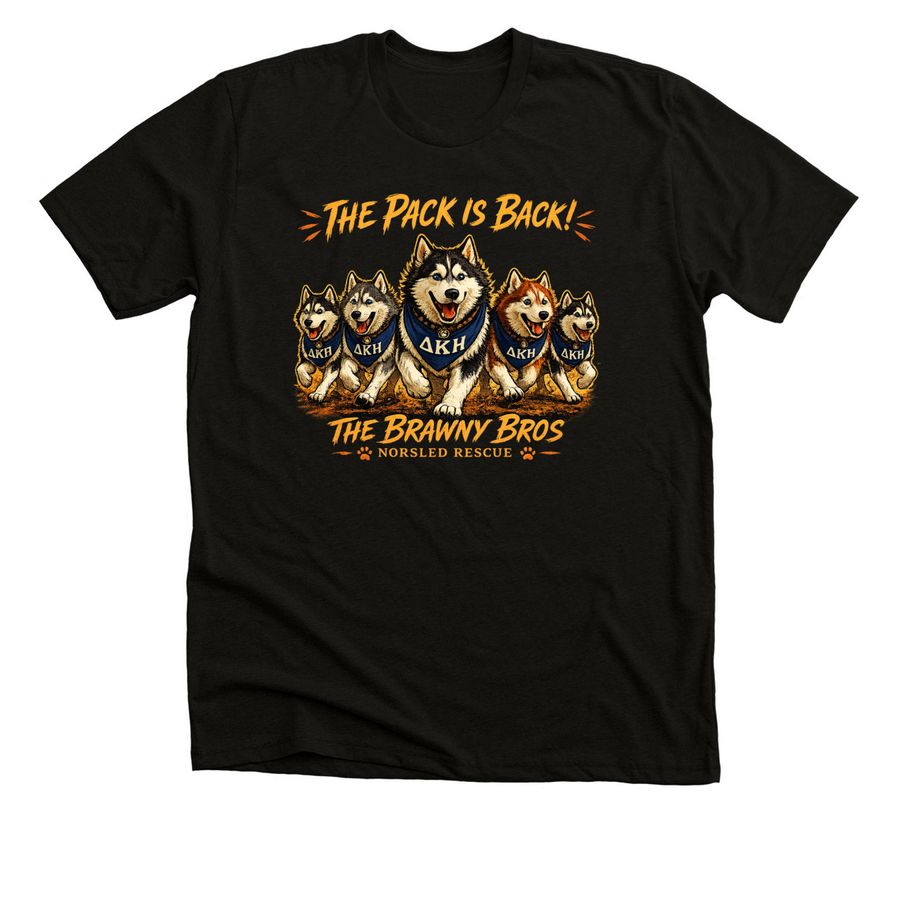 The Pack is Back, a Black Heather Premium Unisex Tee