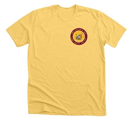 CMU INCLUSIVE REC LOGO, a Heather Yellow Gold Premium Unisex Tee