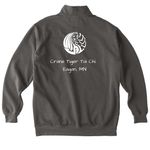 Crane Tiger Zip up Sweat Shirt, a Pepper Comfort Colors Quarter Zip Pullover (back-view)
