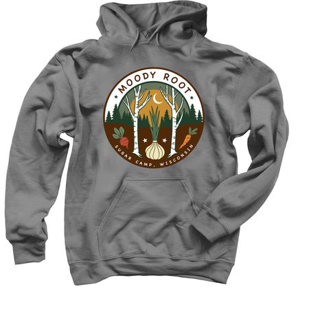 Moody Root Farm Merch, a Charcoal Pullover Hoodie