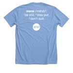 Meno Wear (Definition), a Heather Carolina Blue Premium Unisex Tee (back-view)