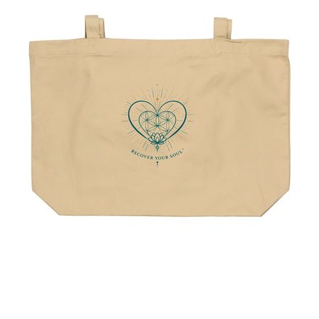 Recover Your Soul, a Oyster Large Organic Cotton Tote Bag