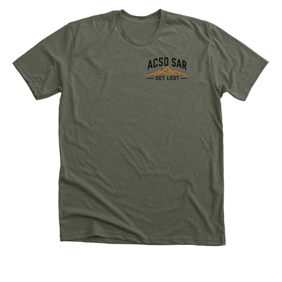 Amador Search & Rescue Graphic, a Heather Military Green Premium Unisex Tee