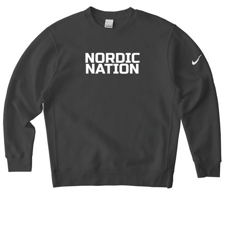 Nordic Nation Full Chest Nike Collection, a Anthracite Nike Club Fleece Crewneck Sweatshirt