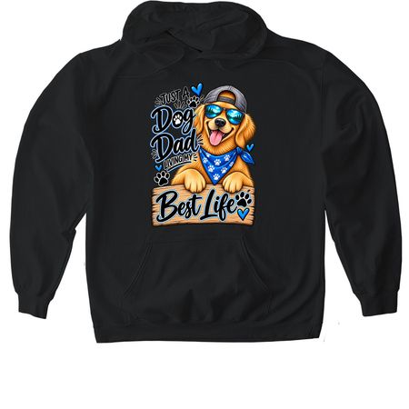 Dog Dad, a Black Gildan Softstyle Pullover Hoodie