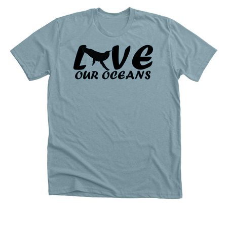 Love Our Oceans, a Heather Blue Lagoon Premium Unisex Tee