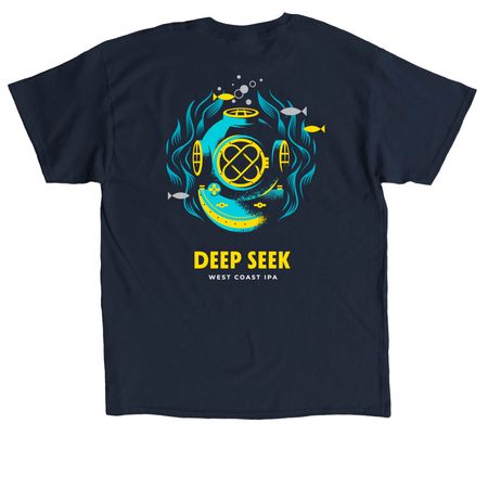 Deep Seek - Perpetual Collection, a Navy Classic Unisex Tee (back-view)