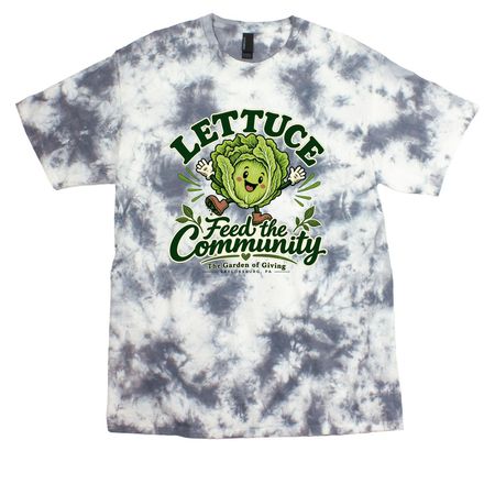 Lettuce Feed the Community, a Grey Crystal Tie Dye Tee