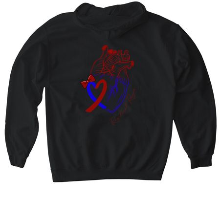 Heart Month, a Black Gildan Softstyle Pullover Hoodie (back-view)