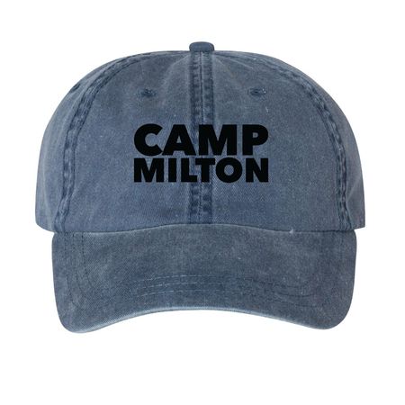 Camp Milton Ball Cap, a Navy Printed Pigment Dye Baseball Cap