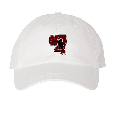 Starkville Mikey Hat, a White Printed Pigment Dye Baseball Cap