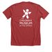 Pocket and Back T-Shirt, a Heather Canvas Red Premium Unisex Tee (back-view)