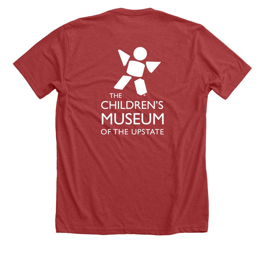 Pocket and Back T-Shirt, a Heather Canvas Red Premium Unisex Tee (back-view)