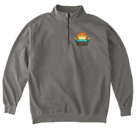 Peoria feeds Peoria Winter Gear, a Grey Comfort Colors Quarter Zip Pullover