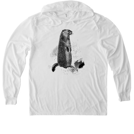 Respect the Locals - Groundhogs, a Bright White Allmade Eco Triblend Hoodie Tee
