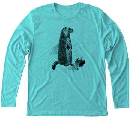 Respect the Locals - Groundhogs, a Tahiti Blue Triblend Long Sleeve Tee