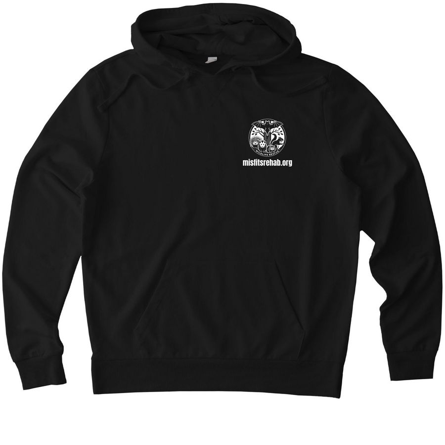 Misfits Logo Hoodies, a Deep Black Allmade Organic French Terry Pullover Hoodie