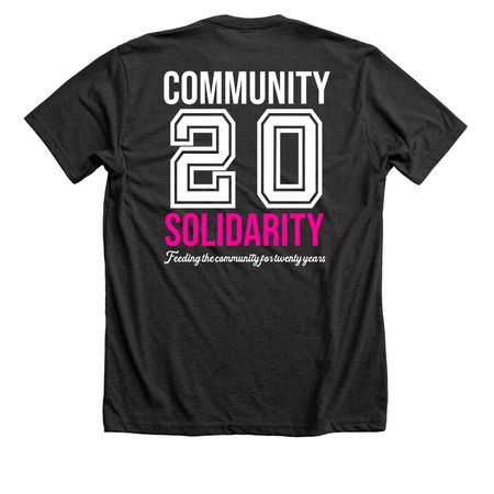Community Solidarity 20th Anniversary Gear, a Dark Grey Heather Premium Unisex Tee