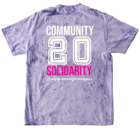 Community Solidarity 20th Anniversary Gear, a Amethyst Comfort Colors Colorblast Tee