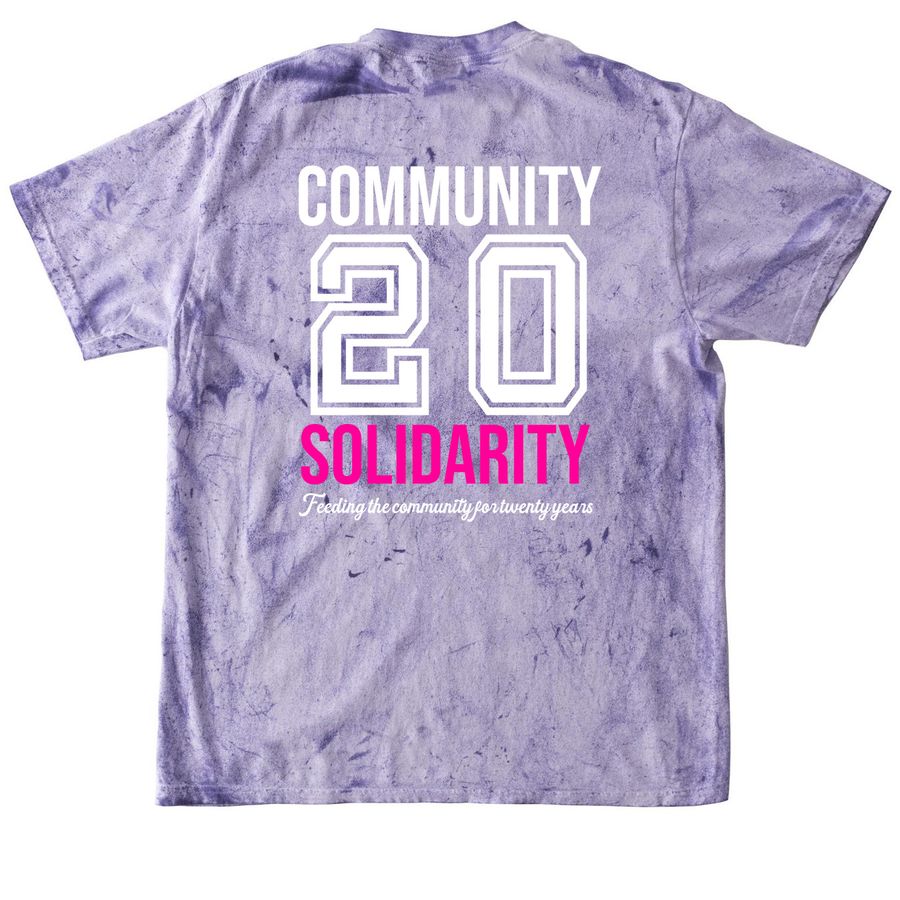 Community Solidarity 20th Anniversary Gear, a Amethyst Comfort Colors Colorblast Tee
