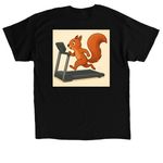 The Squirrel T-Shirt, a Black Classic Unisex Tee (back-view)