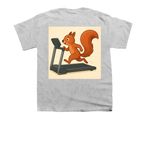 The Squirrel T-Shirt, a Sport Grey Youth Unisex Tee (back-view)