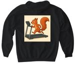 The Squirrel T-Shirt, a Black Gildan Softstyle Pullover Hoodie (back-view)