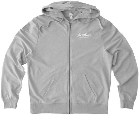 Storybook Entertainment Plain Logo, a Granite Grey Heather Allmade Organic French Terry Zip Up Hoodie