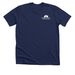 Tee: Crayons, Chaos & Montessori., a Solid Navy Blend Premium Unisex Tee