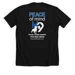 I like dogs and 3 people, a Solid Black Blend Premium Unisex Tee (back-view)