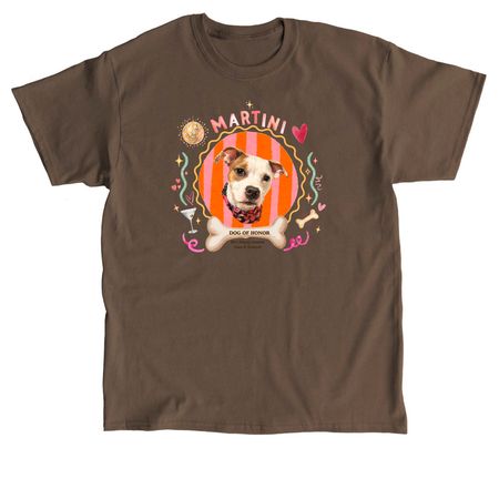 Dog of Honor Martini - Pink Design, a Dark Chocolate Classic Unisex Tee