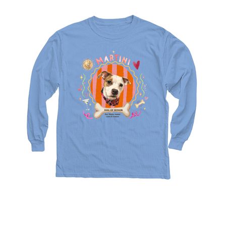 Dog of Honor Martini - Pink Design, a Carolina Blue Youth Long Sleeve Tee
