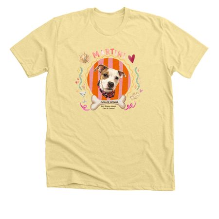 Dog of Honor Martini - Pink Design, a Heather French Vanilla Premium Unisex Tee