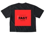 CPF/FAST No Smoke. All Fire., a Black Comfort Colors Boxy Tee (back-view)