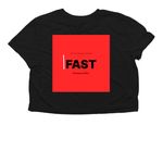 CPF/FAST No Smoke. All Fire., a Black Women?s Flowy Cropped Tee (back-view)