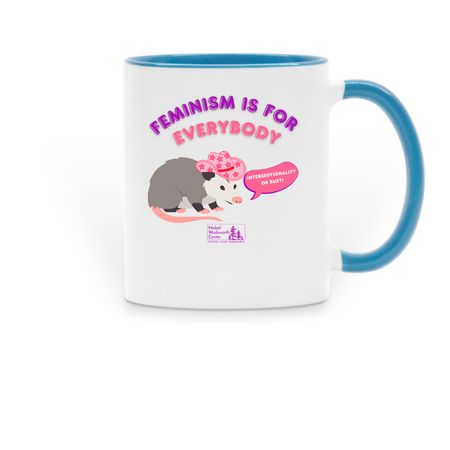 Feminism is for Everybody Possum--mug, a Light Blue Two-Tone Ceramic Mug