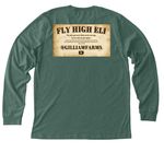 FLY HIGH ELI, a Heather Forest Premium Long Sleeve Tee (back-view)