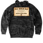 FLY HIGH ELI, a Black Camo Heavyweight Camo Pullover Hoodie (back-view)