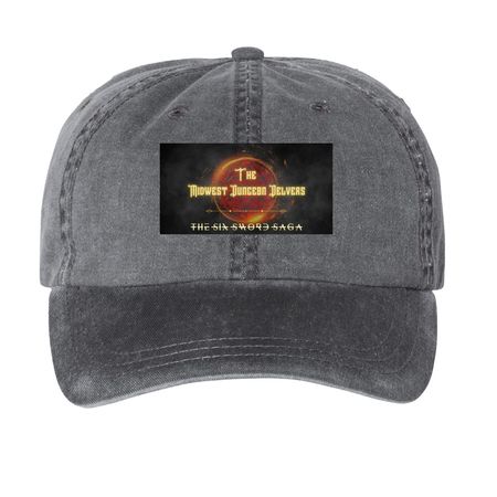 The Six Sword Saga Cap Collection, a Black Printed Pigment Dye Baseball Cap