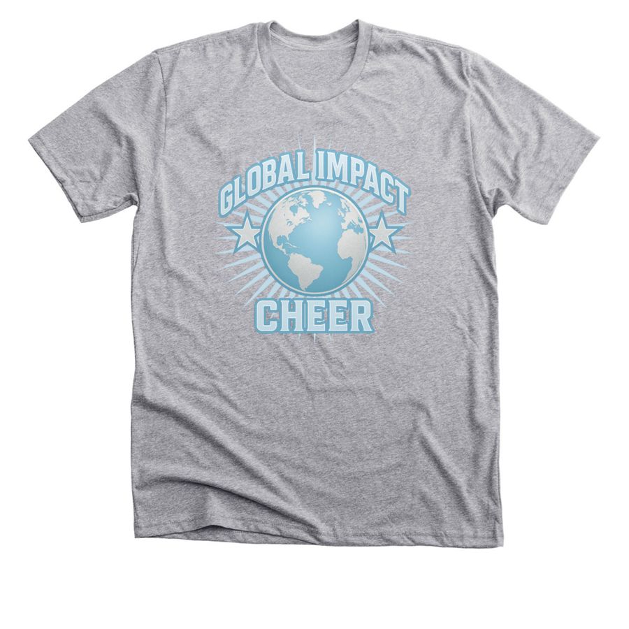 Global Impact Cheer Tees, a Athletic Heather Premium Unisex Tee