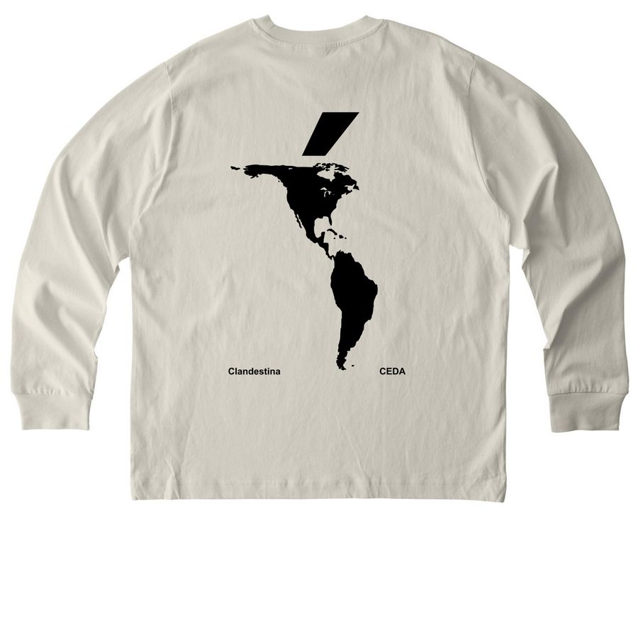 Am?rica Long Sleeve, a Natural Raw Stanley/Stella Unisex Freestyler Heavyweight Long Sleeve Tee (back-view)