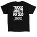 White Chappell Tee, a Black Classic Unisex Tee (back-view)