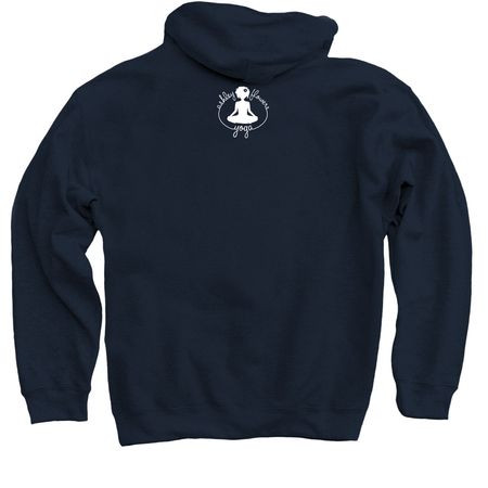 Happy Yogis, a Navy Pullover Hoodie (back-view)