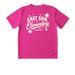East Side - Flower Performance, a Neon Pink Youth Performance Tee (back-view)