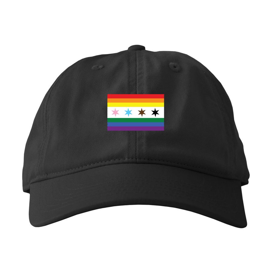 Chicago Pride Hat, a Black Printed Eco Baseball Cap