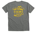2026 Porto to Santiago Pilgrimage Shirt, a Deep Heather Premium V-Neck Tee (back-view)