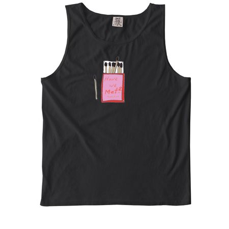 Have We Met Logo, a Black Comfort Colors Tank Top