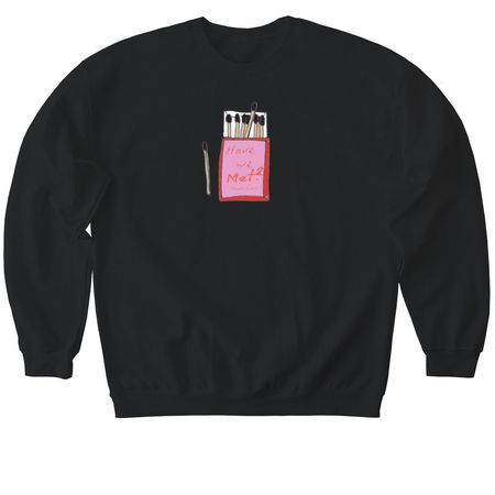 Have We Met Logo, a Black Softstyle Crewneck Sweatshirt