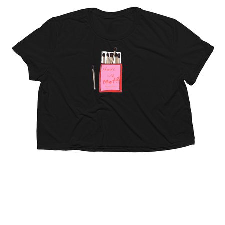 Have We Met Logo, a Black Women?s Flowy Cropped Tee