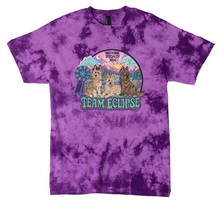 Team Eclipse 2026, a Purple Crystal Tie Dye Tee